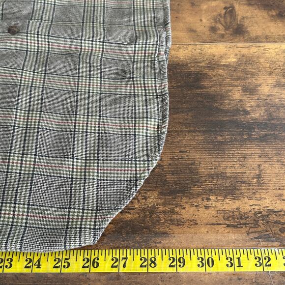 Vintage Lord and Taylor Cotton Flannel Button Down Shirt 14 Tan Plaid Preppy EUC - Picture 4 of 9